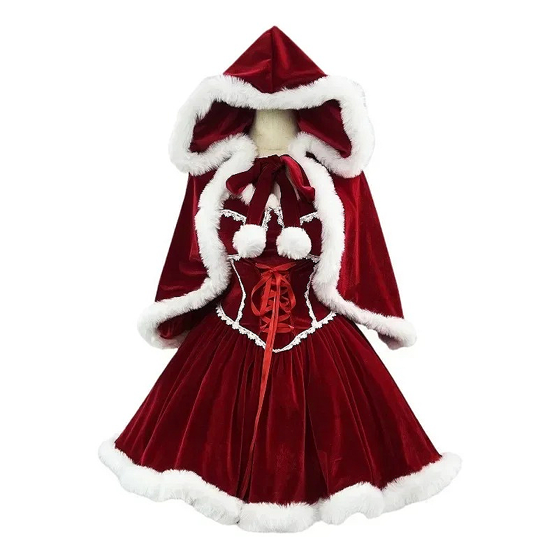 Baby Clothing Sizes - New Year Red Dress Cloak Cosplay