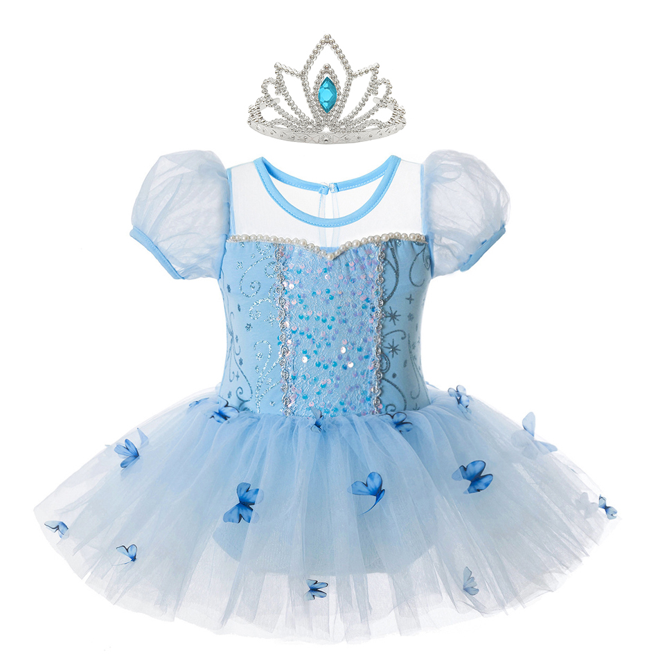 Baby Clothing Sizes - Cinderella Dancing Dress Girls Butterfly Applique