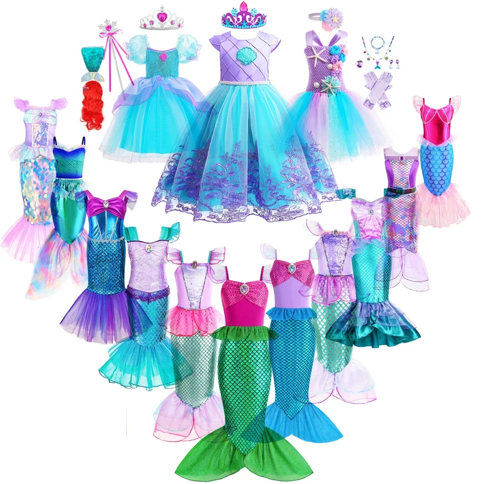 Mermaid Dress Girls Kids Cospl - огляд і ціна Baby Clothing Sizes