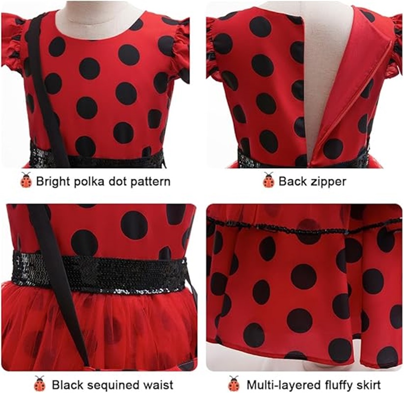 Girls Cosplay Costume Polka Do - огляд і ціна Baby Clothing Sizes