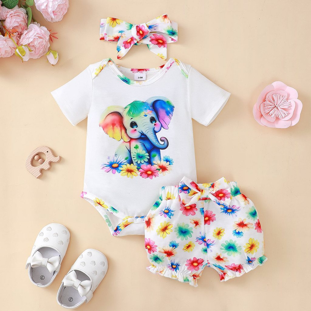 3PCS Newborn Baby Girl Clothin - огляд і ціна Baby Clothing Elephant